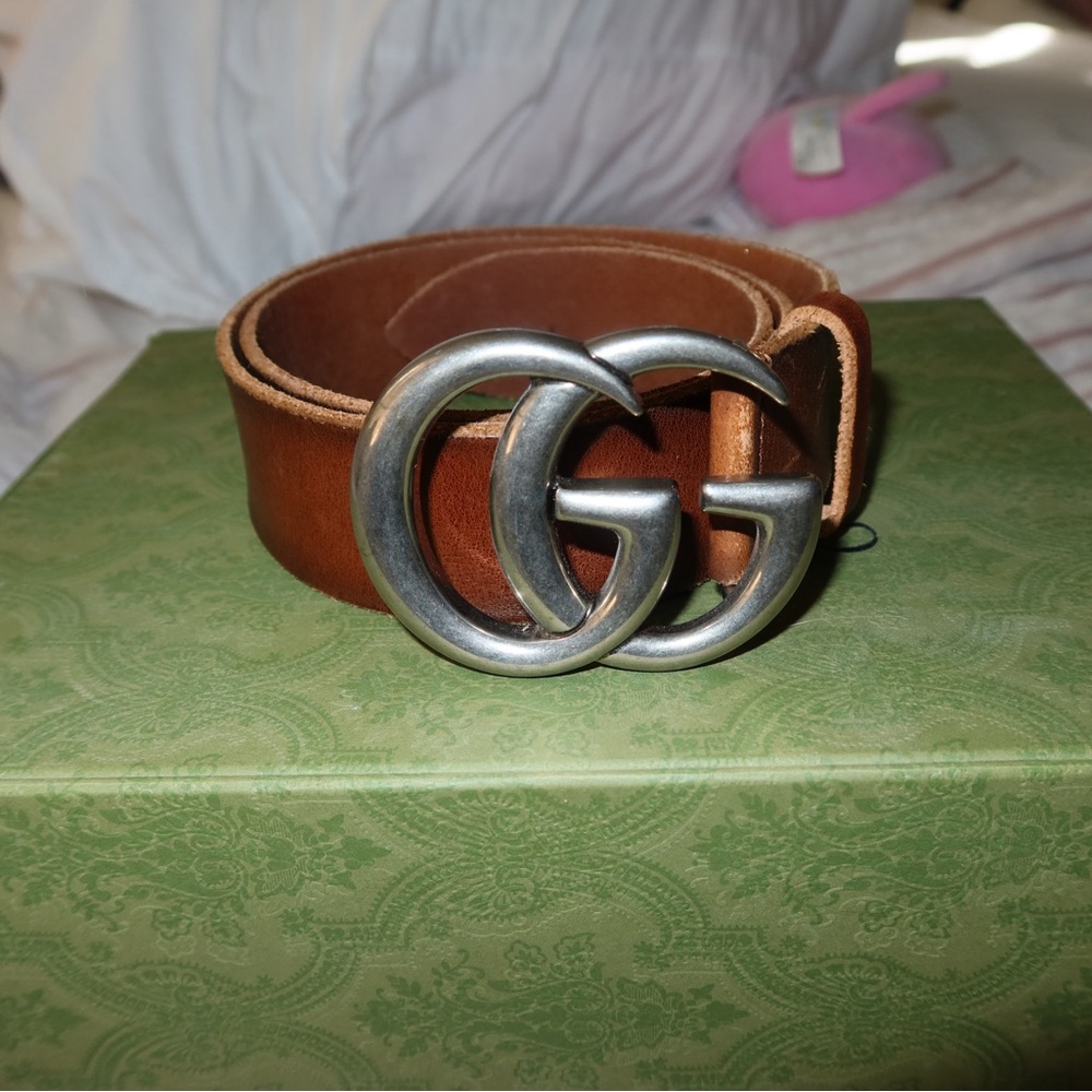 Gucci Brown and Silver Leather Bag